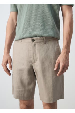 linnen slim fit chino short - middenbruin