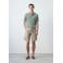 Mango Man linnen slim fit chino short - middenbruin