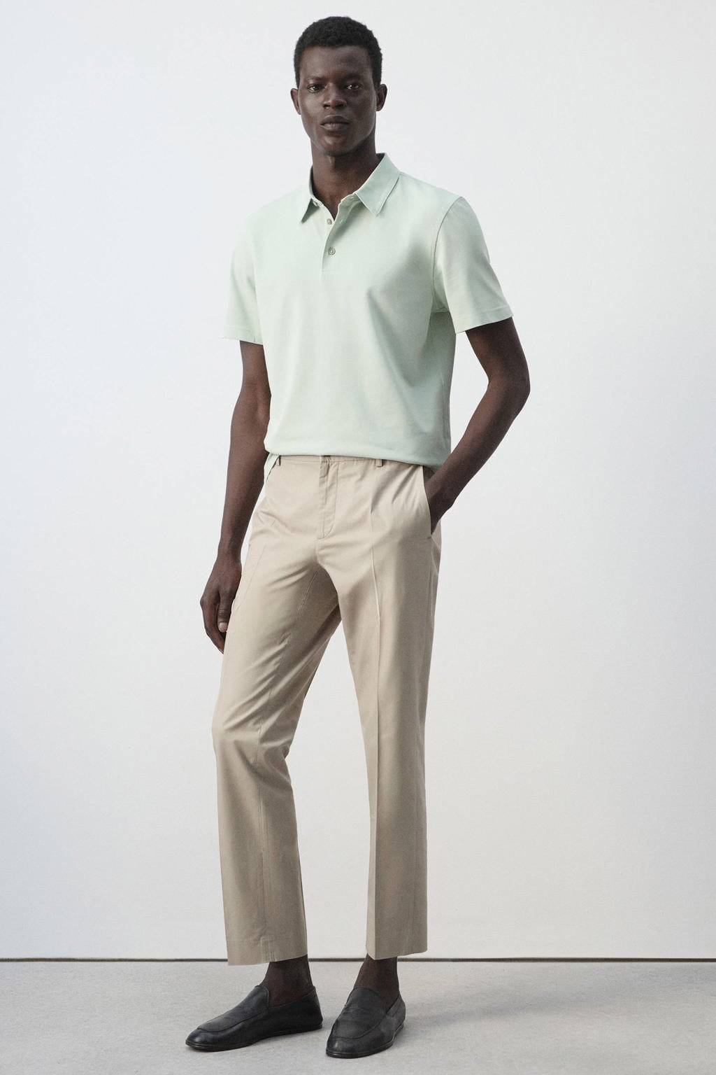 Mango Man slim fit polo - groen