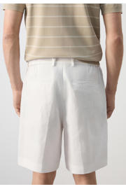thumbnail: Mango Man linnen regular fit chino short - naturel/wit