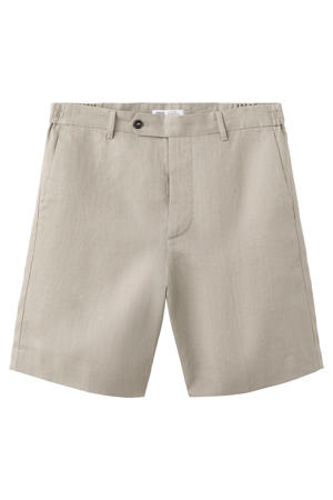 linnen regular fit chino short -beige