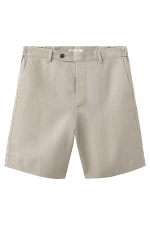 linnen regular fit chino short -beige