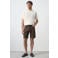 Mango Man slim fit denim short - donkerbruin