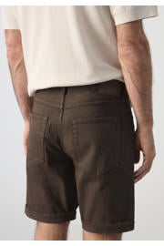 thumbnail: Mango Man slim fit denim short - donkerbruin