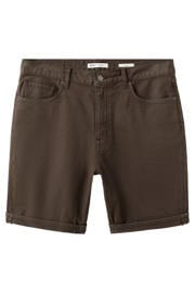 thumbnail: Mango Man slim fit denim short - donkerbruin