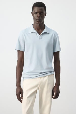 slim fit polo - lichtblauw