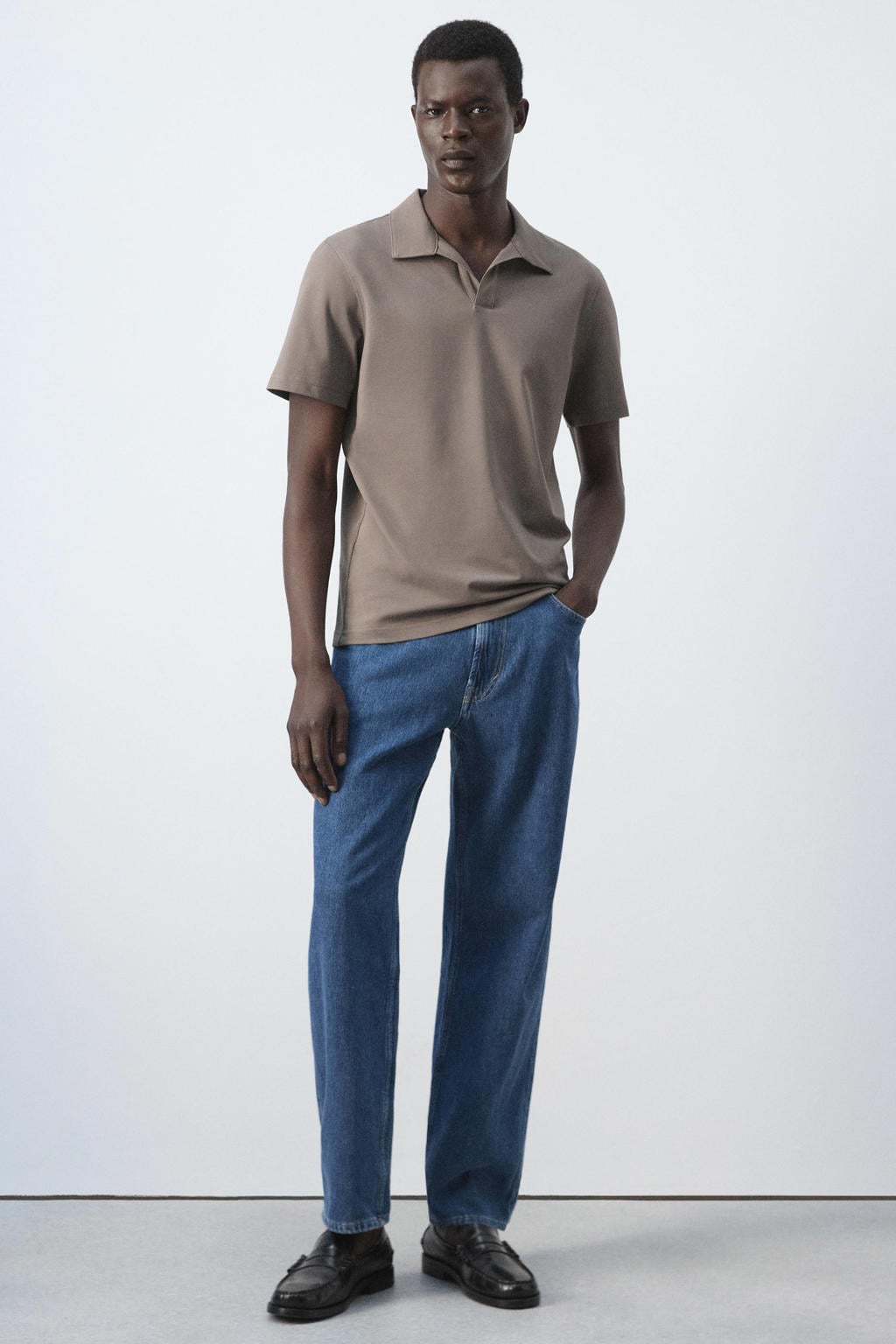 Mango Man slim fit polo - taupe