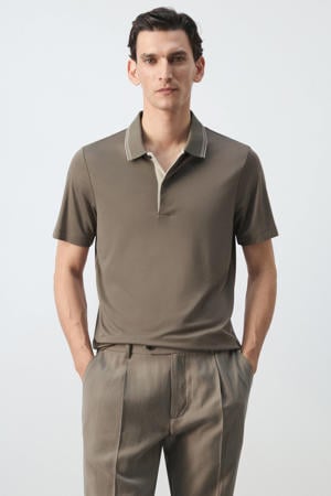 slim fit polo - middenbruin