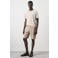 Mango Man linnen regular fit gestreept T-shirt - lichtbeige