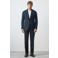 Mango Man slim fit geruit colbert met linnen - donkerblauw