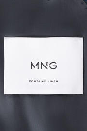 thumbnail: Mango Man slim fit geruit colbert met linnen - donkerblauw