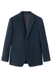 thumbnail: Mango Man slim fit geruit colbert met linnen - donkerblauw