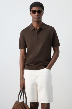 regular fit polo - bruin