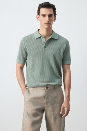 regular fit gebreide polo - groen
