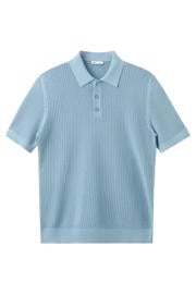 thumbnail: Mango Man regular fit gebreide polo - turquoise