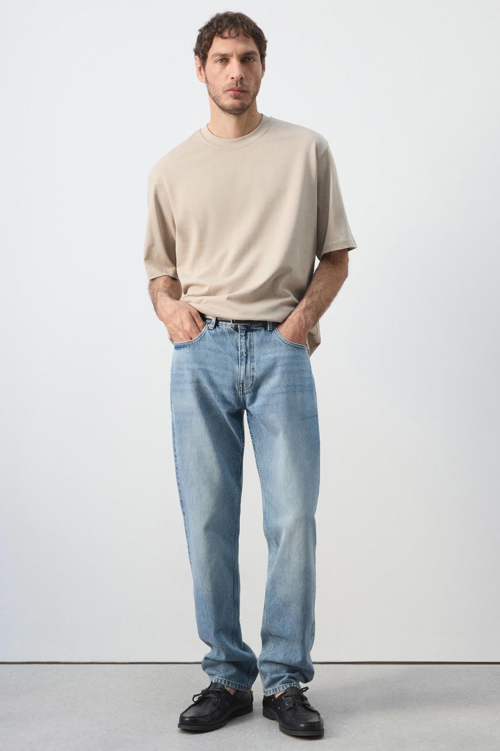 Mango Man relaxed fit T-shirt - pastelbruin