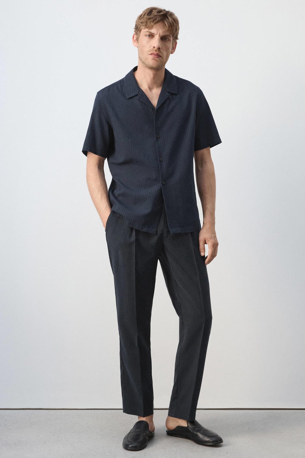 Mango Man regular fit overhemd - marine