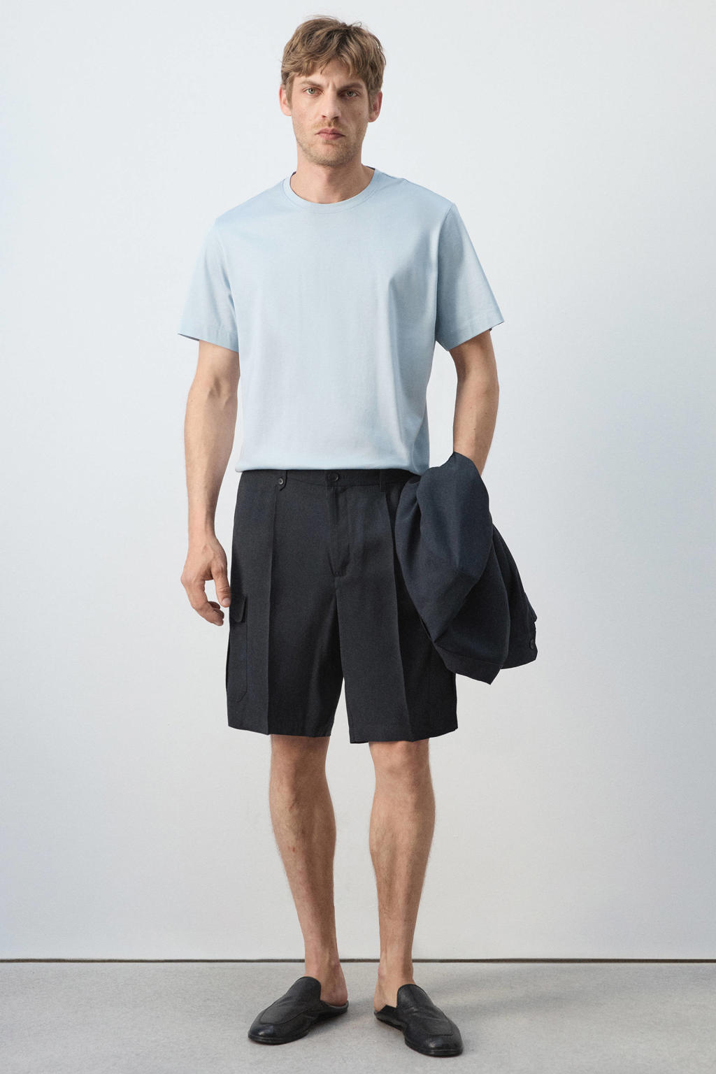 Mango Man regular fit T-shirt - lichtblauw