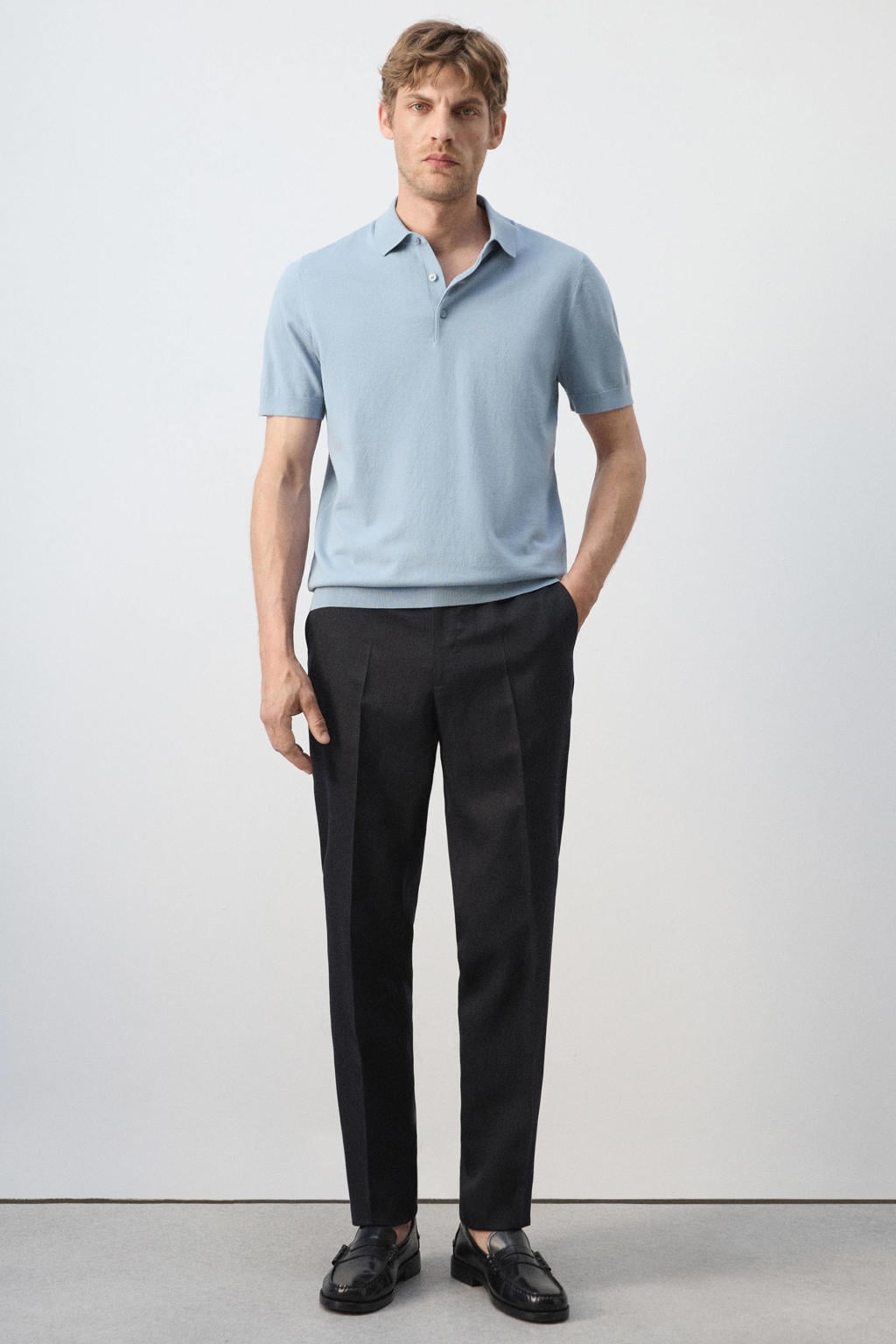Mango Man regular fit polo - turkoois