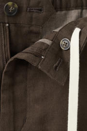 thumbnail: Mango Man slim fit chino met linnen - donkerbruin