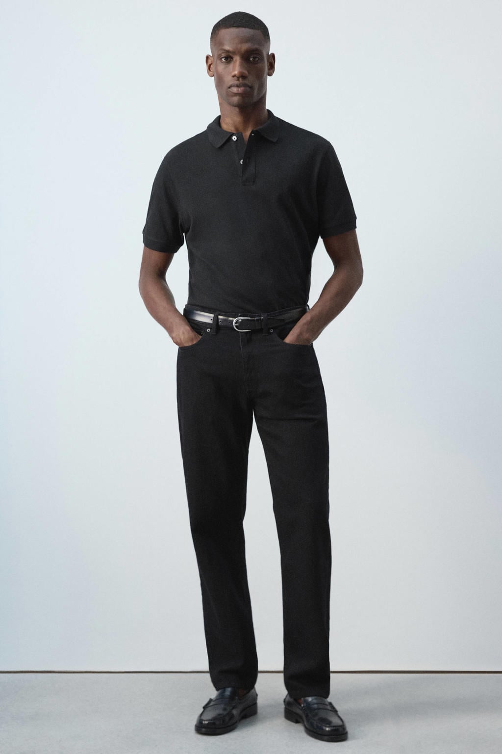 Mango Man regular fit polo - zwart