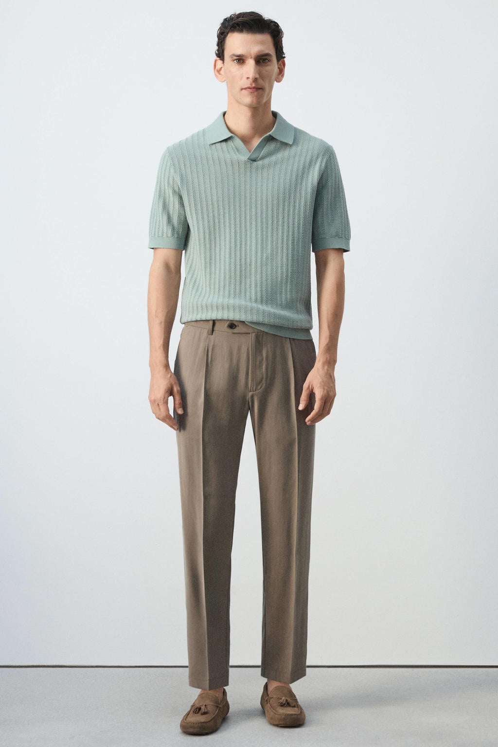 Mango Man regular fit polo - heldergroen