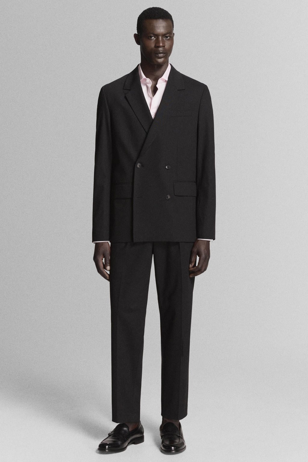 Mango Man slim fit overhemd - pastelroze