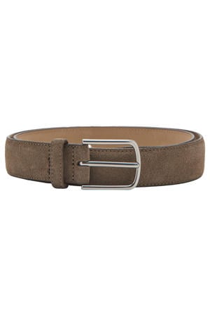 suede riem lichtbruin