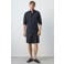 Mango Man regular fit overhemd met linnen - marine