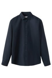thumbnail: Mango Man regular fit overhemd met linnen - marine