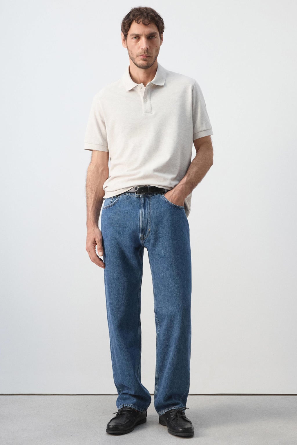 Mango Man regular fit polo - lichtbeige