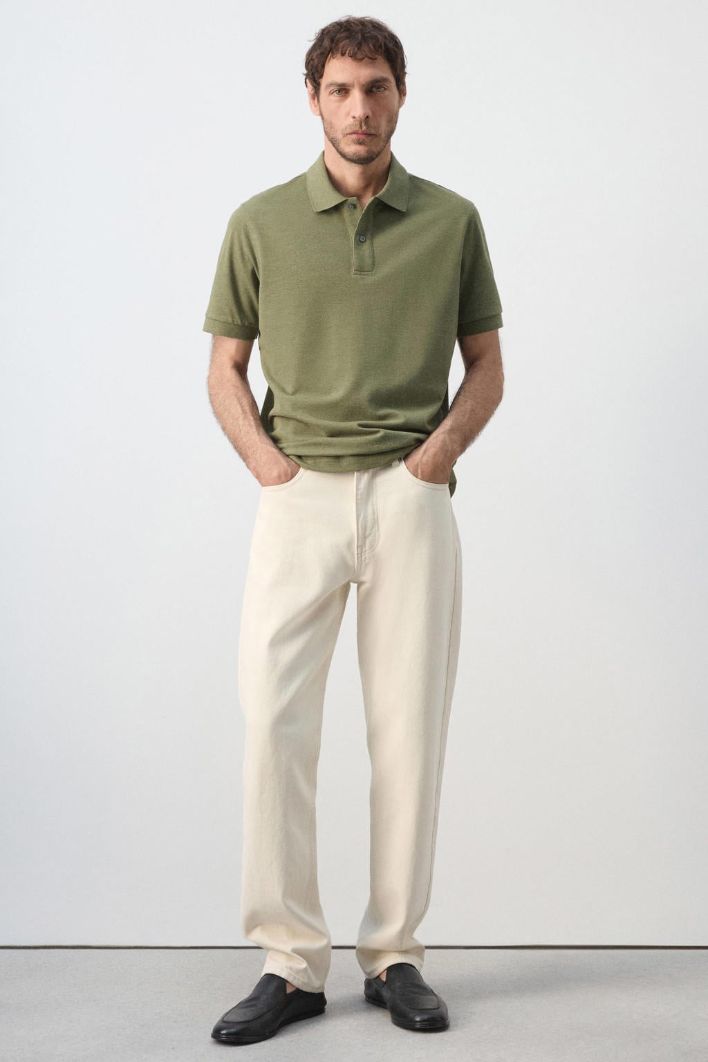 Mango Man regular fit polo - groen