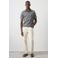 Mango Man regular fit gestreepte polo - marineblauw