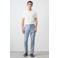 Mango Man linnen slim fit chino - lichtblauw