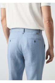 thumbnail: Mango Man linnen slim fit chino - lichtblauw