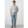 Mango Man regular fit gestreepte polo - wit