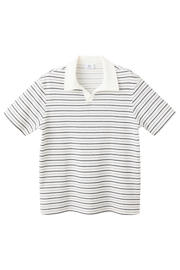 thumbnail: Mango Man regular fit gestreepte polo - wit