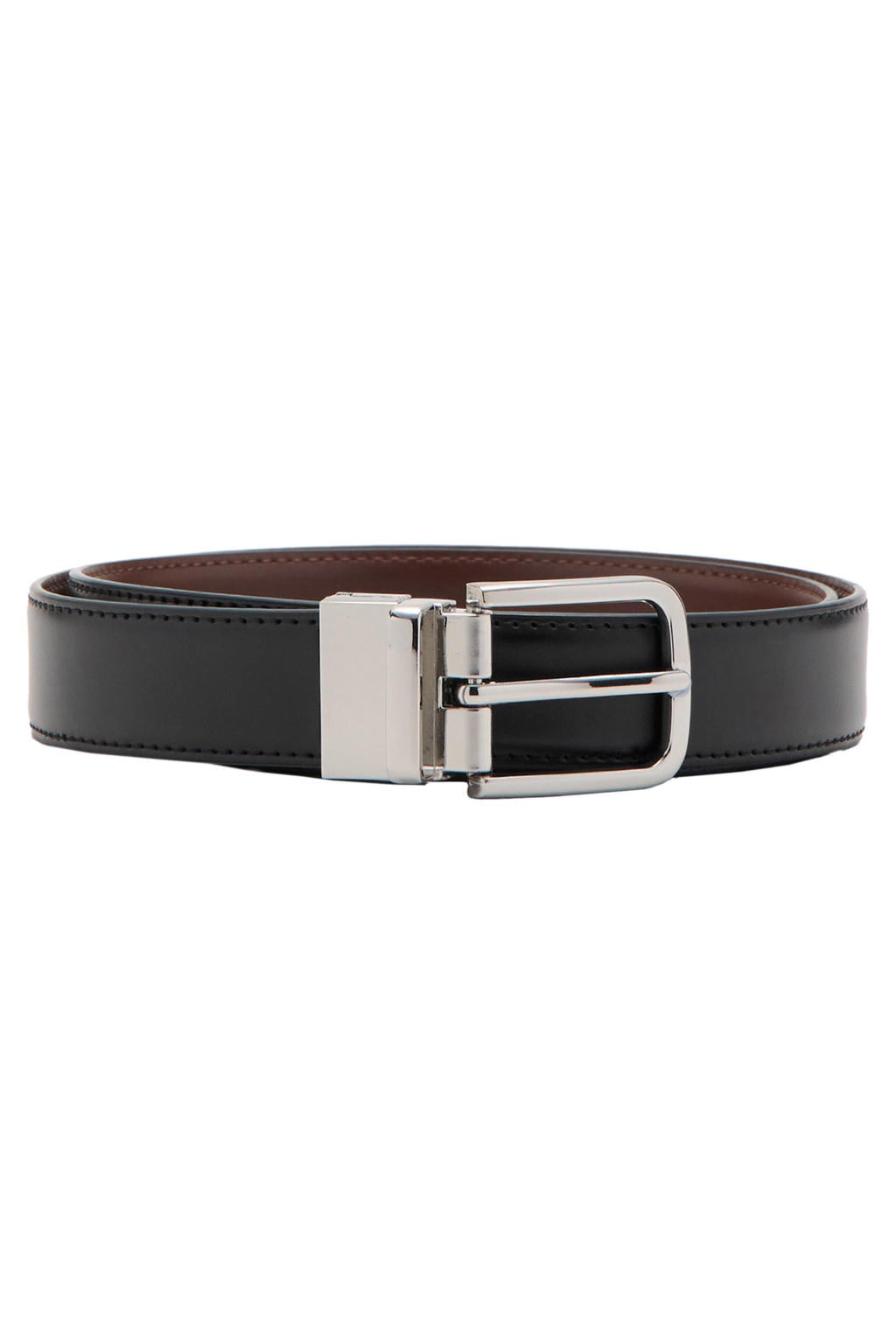Mango Man leren riem zwart