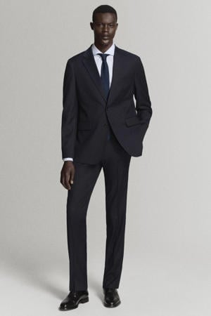slim fit gestreept overhemd - lichtblauw