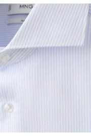 thumbnail: Mango Man slim fit gestreept overhemd - lichtblauw