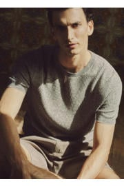 thumbnail: Mango Man regular fit gebreide T-shirt - marine