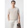 Mango Man regular fit gemêleerd gebreid T-shirt - pastelbruin
