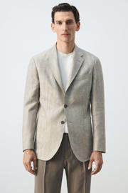 thumbnail: Mango Man linnen slim fit colbert - beige