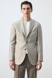 thumbnail: Mango Man linnen slim fit colbert - beige