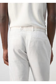 thumbnail: Mango Man slim fit casual broek met linnen - naturel wit