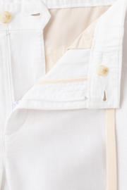 thumbnail: Mango Man slim fit casual broek met linnen - naturel wit