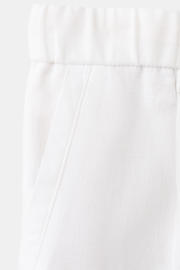 thumbnail: Mango Man slim fit casual broek met linnen - naturel wit