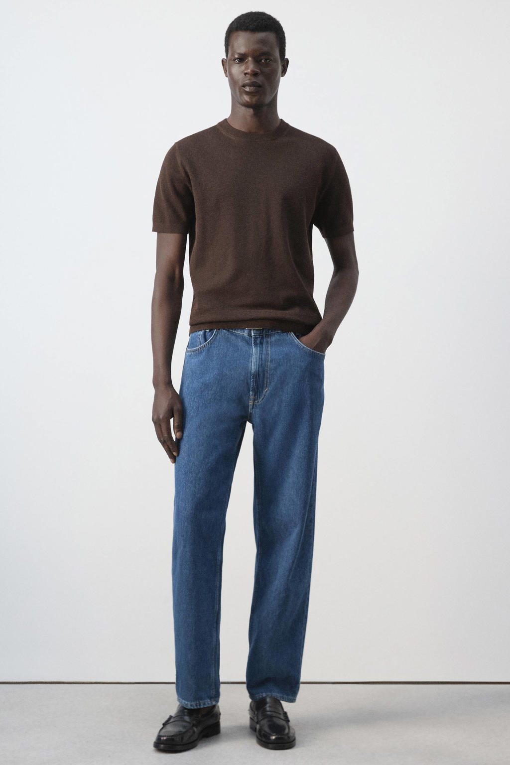 Mango Man regular fit T-shirt - bruin