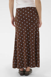 thumbnail: Saint Tropez viscose midi rok met stippen - bruin