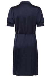 thumbnail: Saint Tropez viscose mini jurk met ceintuur - marineblauw